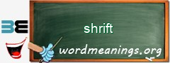 WordMeaning blackboard for shrift